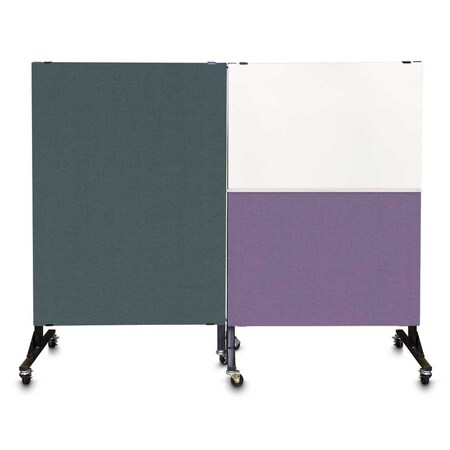 United Visual Products Sliding Door Indoor Enclosed Corkboard, 4 UV9001ACS-WHITE-CORK
